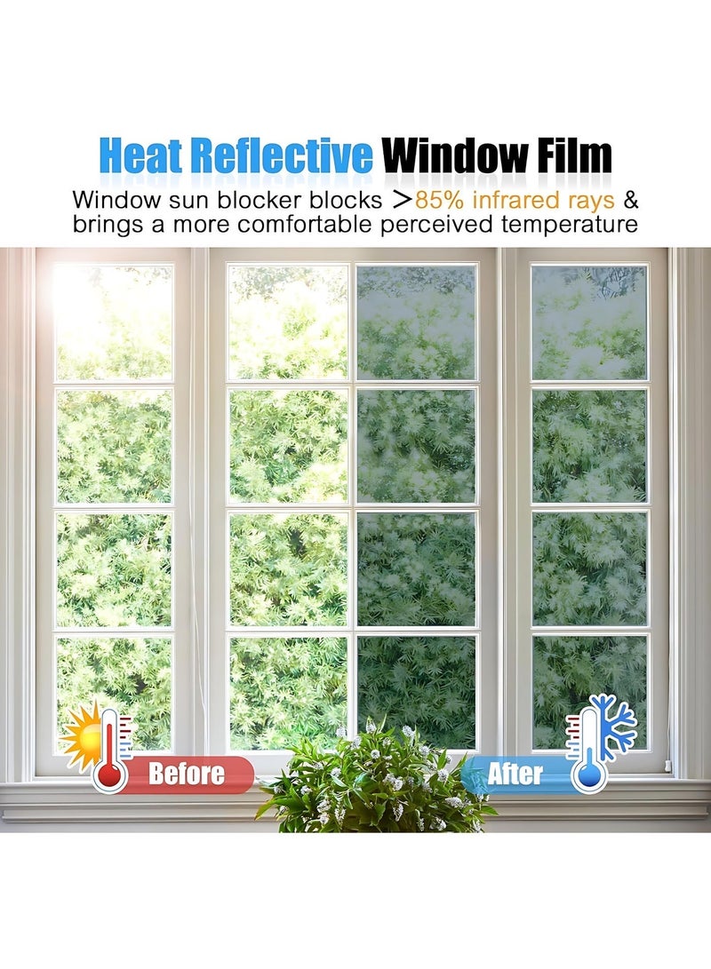 ALMiHomi One-Way Mirror Reflective Window Film – Daytime Privacy, Heat & UV Protection for Home, Office & Car – Thick Solar Tint Glass Sticker 40*500cm - Image 4